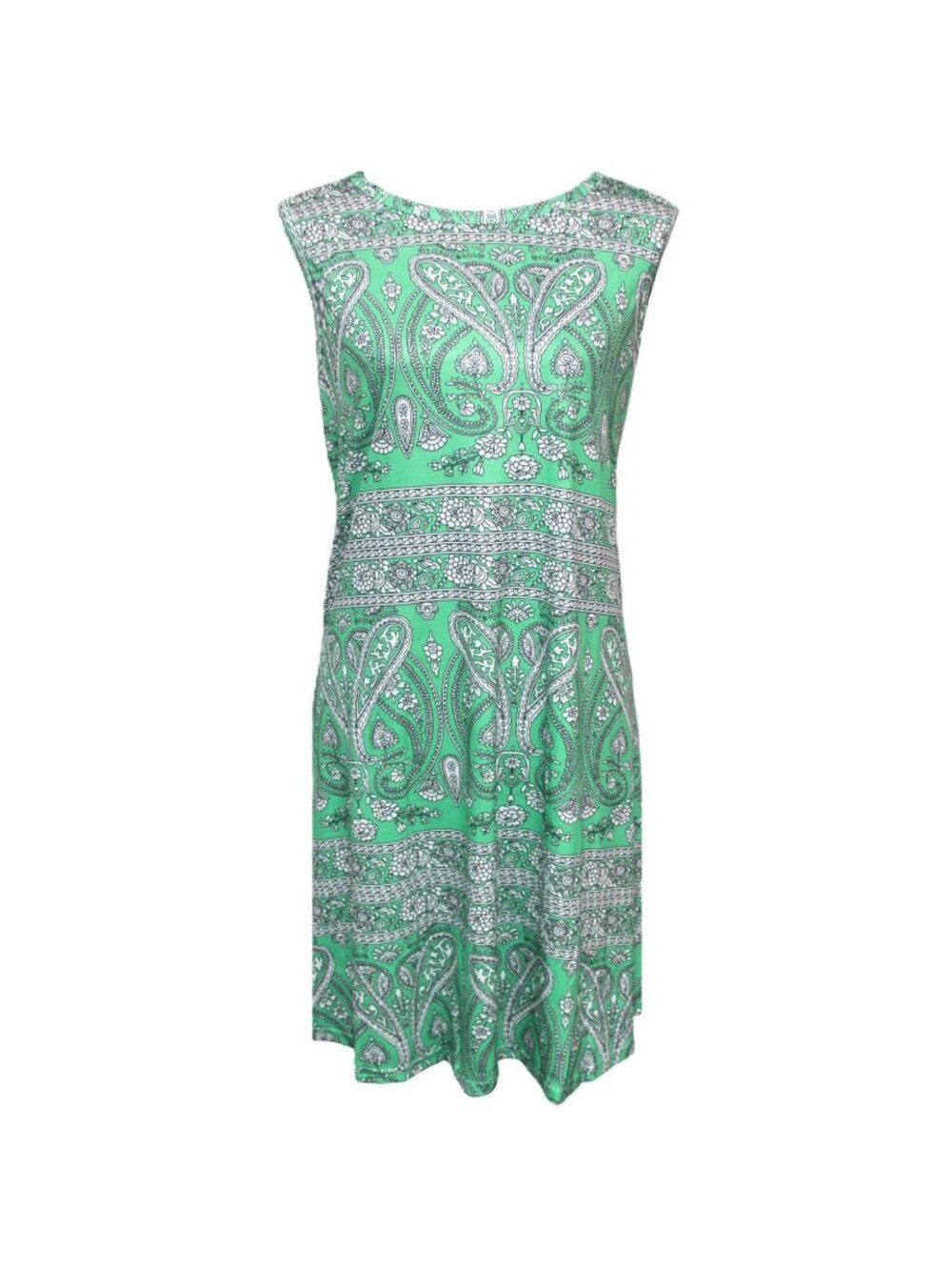 Summer Sundress Beach Floral Sleeveless Pockets Casual Loose Fit Blue Green XL